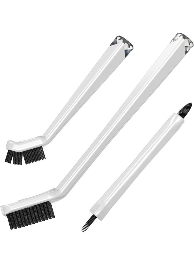 The Crown Choice Grout Cleaning Brushes Set (3 Pack) – Deep Cleaner Small Multi-Purpose Scrub Brush Set with Stiff Nylon Bristles to Clean Corners, Spaces, Tile, Shower, Window, Door Track, Floors - Image 1